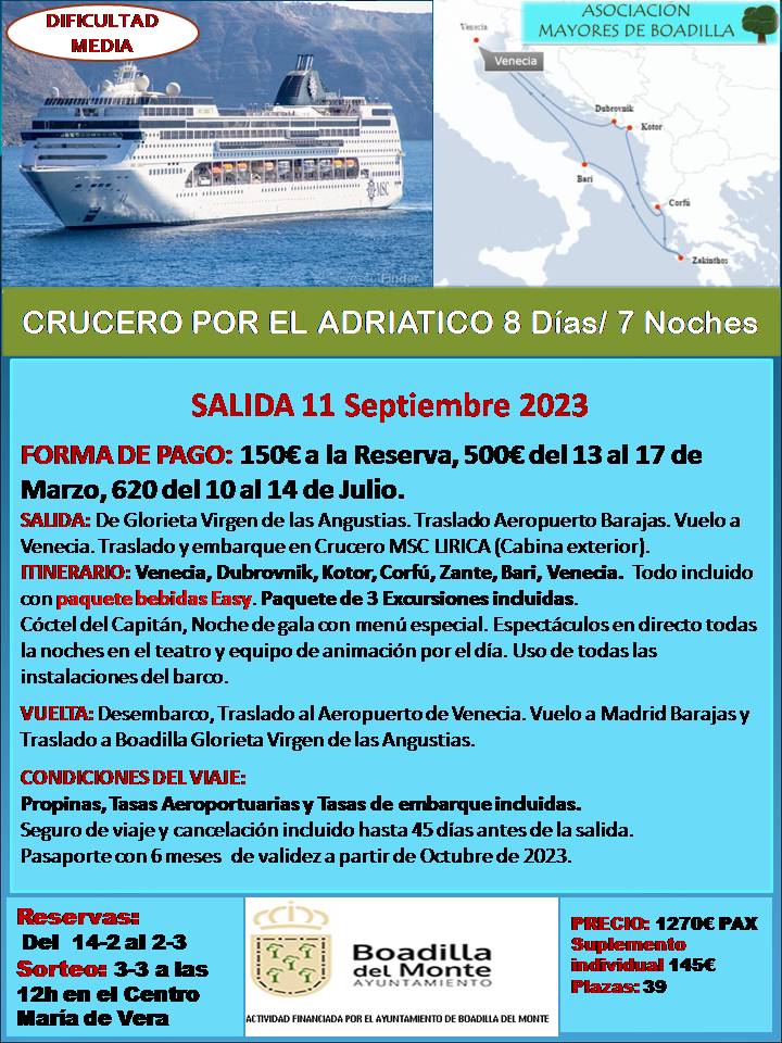 CRUCERO POR EL ADRITICO: 11 SEPTIEMBRE 2023